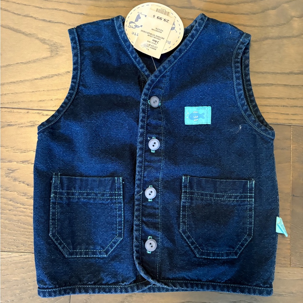 Romeo & Juliette denim boys vest 24M NWT ret $35 w tax